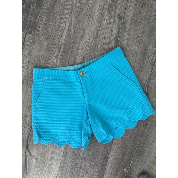 Lilly Pulitzer The Buttercup Short Turquoise Textured Print Size 00 - Picture 1 of 6